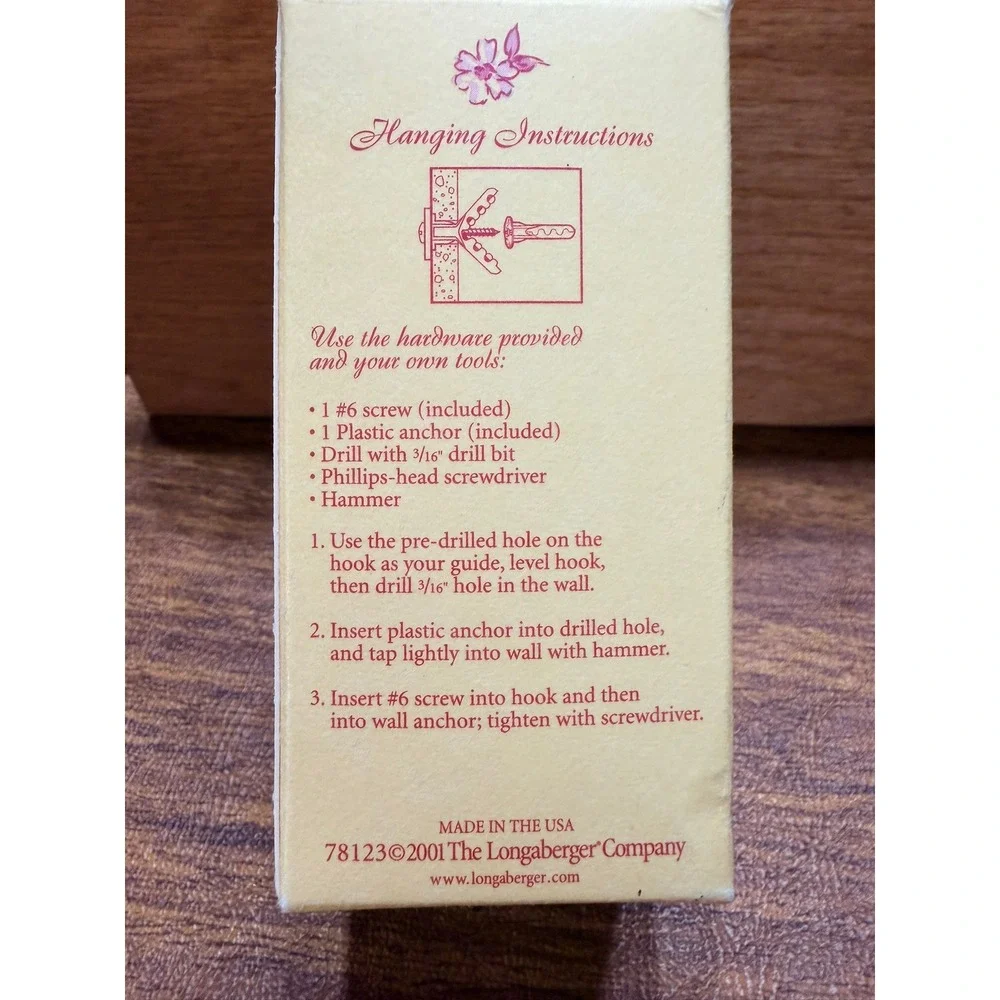 Longaberger Bouquet Heart Wall Hook Pewter Floral Decorative Metal 78123 NEW